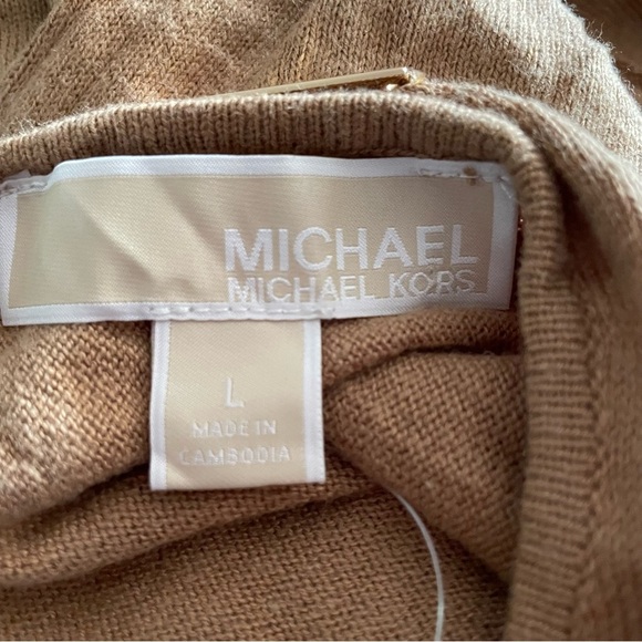 NWT Michael Kors Brown Long Sleeve Sweater Size Large - Picture 9 of 9